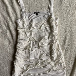 Express, White Ruffle, Business Casual tank top, size Medium